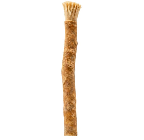 MISWAK Pack of Three natural dog chew bone shaped like a textured tree branch with dried grass on a white background.